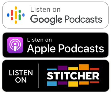 Podcast icons for Google, Apple, Sitcher