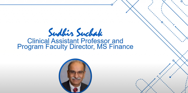 Sudhir Suchak Clinical Assistant Professor and Program Director MS Finance