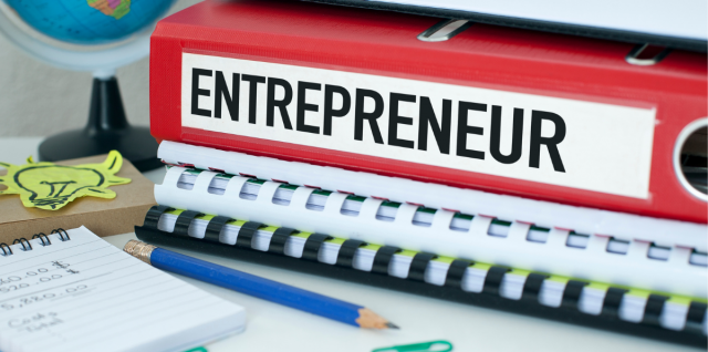 Entrepreneur textbook on a table