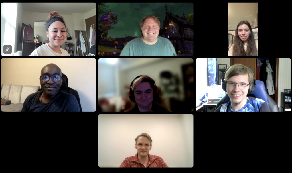 A screenshot of a lab meeting on Discord. Everyone had their video cameras on for this one!