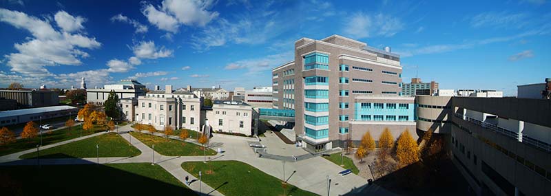 Picture of the biomedical sciences building on UB south campus.