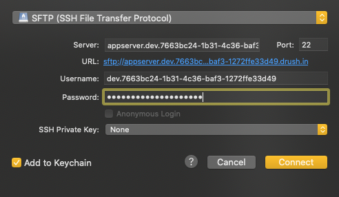 Cyberduck SFTP Connection