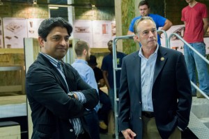 Congressman Chris Collins (U.S. House of Representatives, NY 27th District) and Omar Khan (Architecture Department Chair) at a fundraising salon at the warehouse