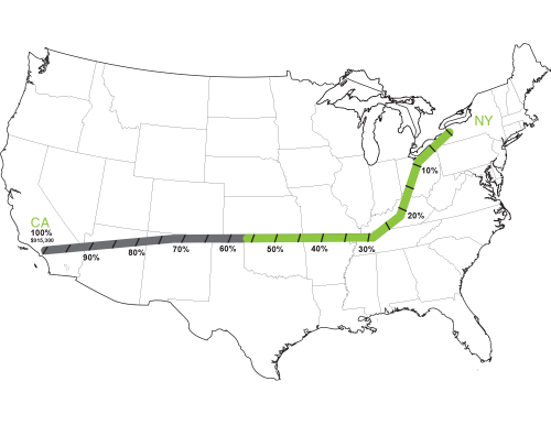 Graphic map of donations earned