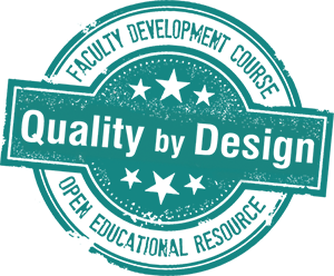 Teal Quality by Design ink stamp logo