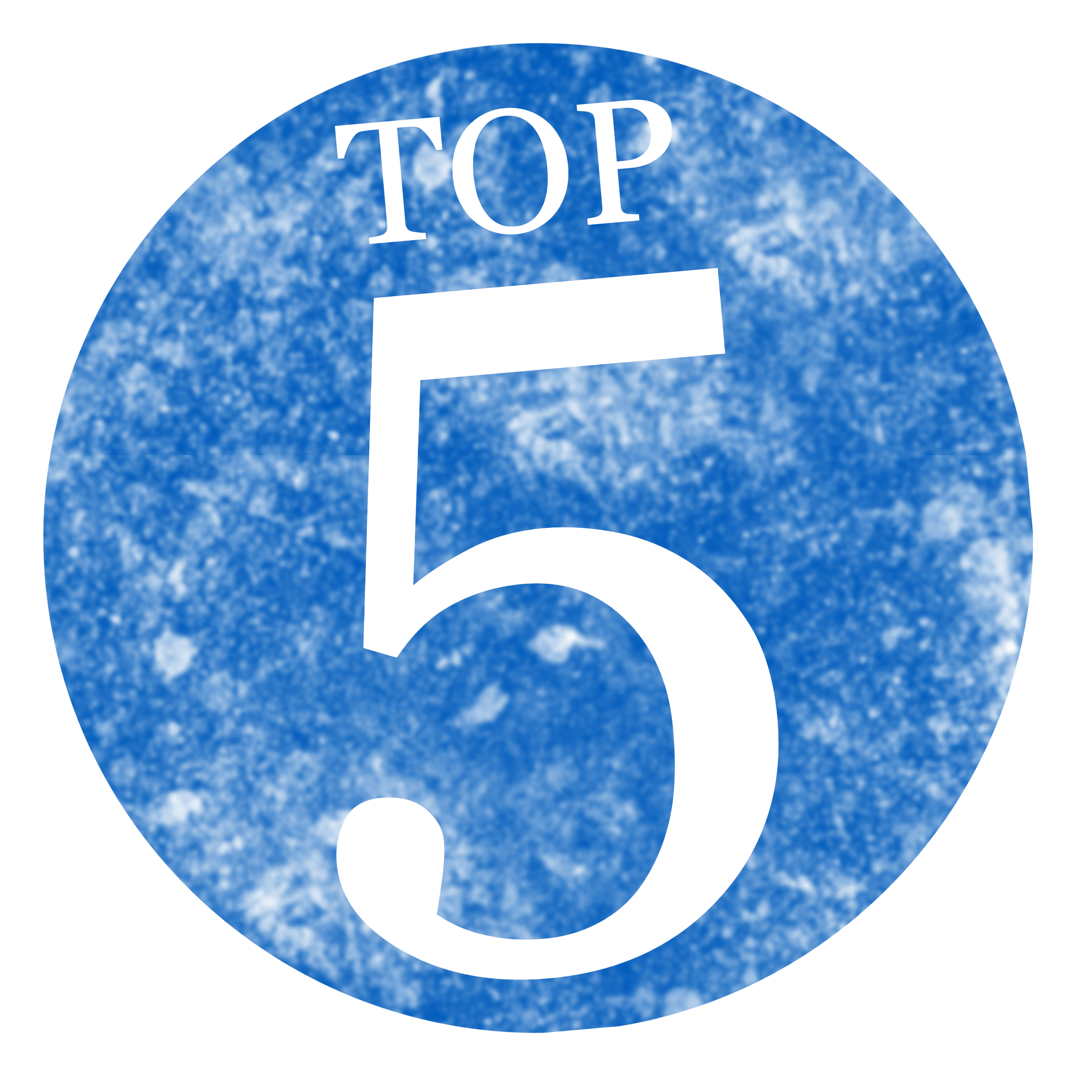 blue stamped circular top five logo