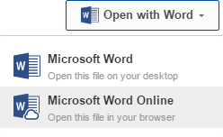 UBbox Open with Word menu options screenshot