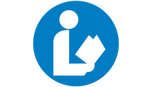 Blue and White library symbol