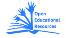 Open blue book with text Open Educational Resources