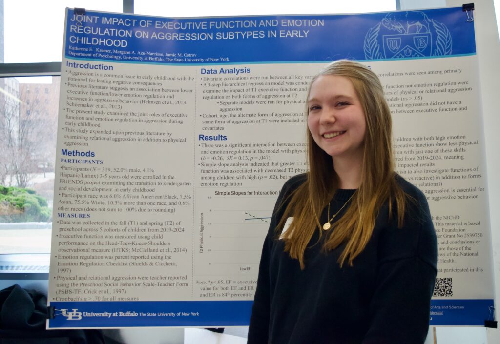 UB Psi Chi President Katie Kremer presenting her poster